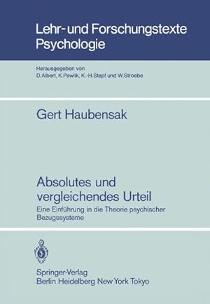 Imagen del vendedor de Absolutes und vergleichendes Urteil a la venta por BuchWeltWeit Ludwig Meier e.K.