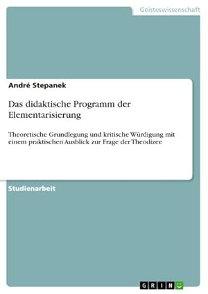 Imagen del vendedor de Das didaktische Programm der Elementarisierung a la venta por BuchWeltWeit Ludwig Meier e.K.