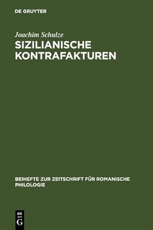 Image du vendeur pour Sizilianische Kontrafakturen mis en vente par BuchWeltWeit Ludwig Meier e.K.