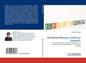 Seller image for Gendered Memory: Innate or Learned? for sale by BuchWeltWeit Ludwig Meier e.K.
