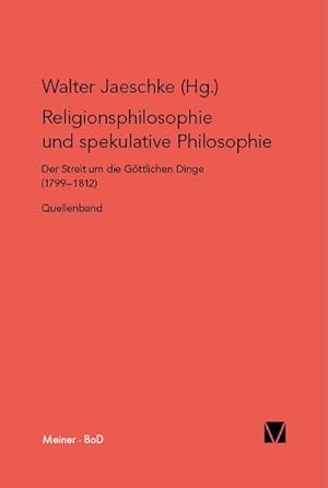 Seller image for Religionsphilosophie und spekulative Theologie / Religionsphilosophie und spekulative Theologie for sale by BuchWeltWeit Ludwig Meier e.K.