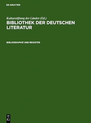 Imagen del vendedor de Bibliographie und Register a la venta por BuchWeltWeit Ludwig Meier e.K.