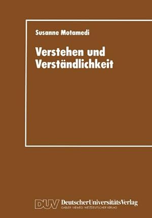 Immagine del venditore per Verstehen und Verstndlichkeit venduto da BuchWeltWeit Ludwig Meier e.K.