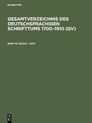 Imagen del vendedor de Schulu - Schv a la venta por BuchWeltWeit Ludwig Meier e.K.