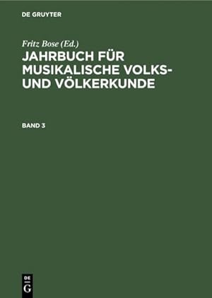 Image du vendeur pour Jahrbuch fr musikalische Volks- und Vlkerkunde. Band 3 mis en vente par BuchWeltWeit Ludwig Meier e.K.