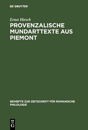 Image du vendeur pour Provenzalische Mundarttexte aus Piemont mis en vente par BuchWeltWeit Ludwig Meier e.K.