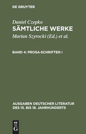 Bild des Verkufers fr Prosa-Schriften I zum Verkauf von BuchWeltWeit Ludwig Meier e.K.