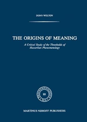 Seller image for The Origins of Meaning for sale by BuchWeltWeit Ludwig Meier e.K.
