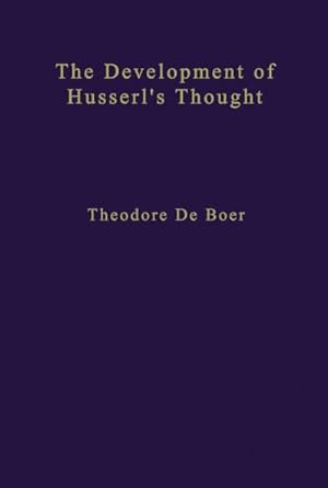 Imagen del vendedor de The Development of Husserls Thought a la venta por BuchWeltWeit Ludwig Meier e.K.