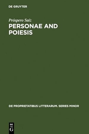 Seller image for Personae and Poiesis for sale by BuchWeltWeit Ludwig Meier e.K.