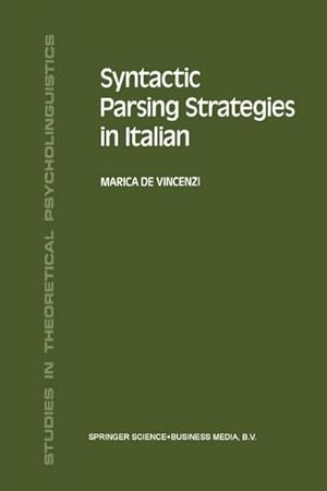 Seller image for Syntactic Parsing Strategies in Italian for sale by BuchWeltWeit Ludwig Meier e.K.