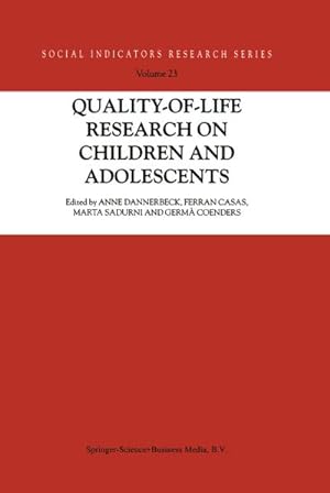 Seller image for Quality-of-Life Research on Children and Adolescents for sale by BuchWeltWeit Ludwig Meier e.K.