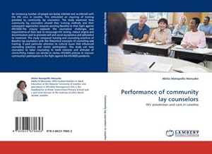 Imagen del vendedor de Performance of community lay counselors a la venta por BuchWeltWeit Ludwig Meier e.K.