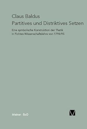 Bild des Verkufers fr Partitives und Distriktives Setzen zum Verkauf von BuchWeltWeit Ludwig Meier e.K.