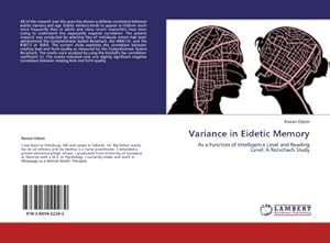 Imagen del vendedor de Variance in Eidetic Memory a la venta por BuchWeltWeit Ludwig Meier e.K.