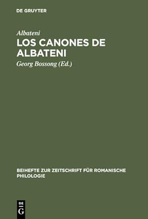 Image du vendeur pour Los canones de Albateni mis en vente par BuchWeltWeit Ludwig Meier e.K.