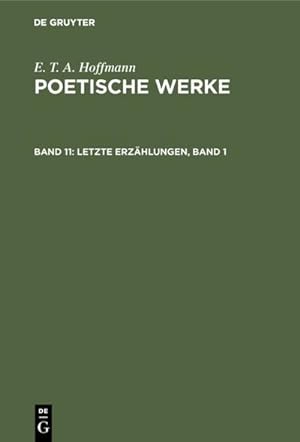Image du vendeur pour Letzte Erzhlungen, Band 1 mis en vente par BuchWeltWeit Ludwig Meier e.K.