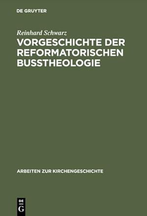 Seller image for Vorgeschichte der reformatorischen Butheologie for sale by BuchWeltWeit Ludwig Meier e.K.