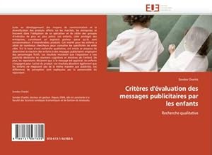 Image du vendeur pour Critres d''valuation des messages publicitaires par les enfants mis en vente par BuchWeltWeit Ludwig Meier e.K.