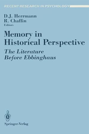 Immagine del venditore per Memory in Historical Perspective venduto da BuchWeltWeit Ludwig Meier e.K.