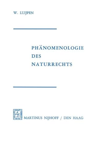 Seller image for Phnomenologie Des Naturrechts for sale by BuchWeltWeit Ludwig Meier e.K.