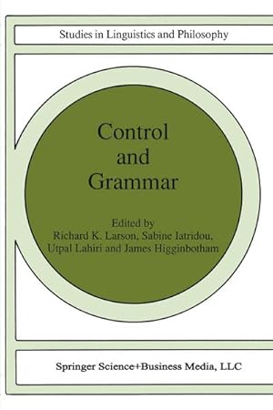 Imagen del vendedor de Control and Grammar a la venta por BuchWeltWeit Ludwig Meier e.K.