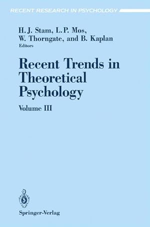 Seller image for Recent Trends in Theoretical Psychology for sale by BuchWeltWeit Ludwig Meier e.K.