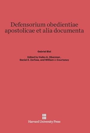Bild des Verkufers fr Defensorium obedientiae apostolicae et alia documenta zum Verkauf von BuchWeltWeit Ludwig Meier e.K.