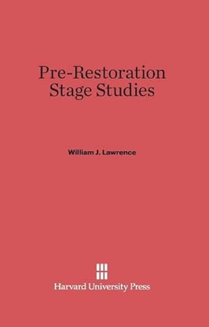 Seller image for Pre-Restoration Stage Studies for sale by BuchWeltWeit Ludwig Meier e.K.