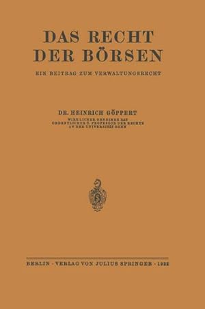 Immagine del venditore per Das Recht der Brsen venduto da BuchWeltWeit Ludwig Meier e.K.