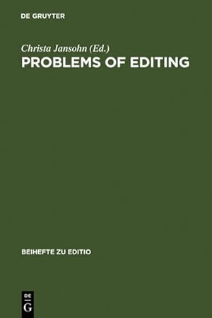 Bild des Verkufers fr Problems of Editing zum Verkauf von BuchWeltWeit Ludwig Meier e.K.