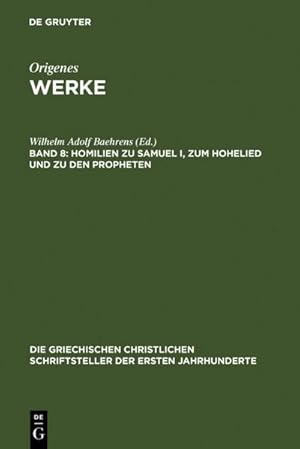 Seller image for Homilien zu Samuel I, zum Hohelied und zu den Propheten for sale by BuchWeltWeit Ludwig Meier e.K.