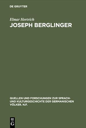Bild des Verkufers fr Joseph Berglinger zum Verkauf von BuchWeltWeit Ludwig Meier e.K.