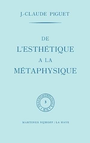 Seller image for De l'esthtique  la mtaphysique for sale by BuchWeltWeit Ludwig Meier e.K.