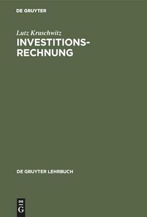 Imagen del vendedor de Investitionsrechnung a la venta por BuchWeltWeit Ludwig Meier e.K.