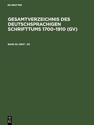 Seller image for Grut - Gz for sale by BuchWeltWeit Ludwig Meier e.K.