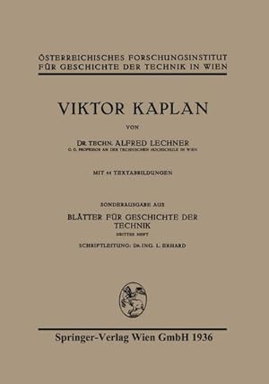 Seller image for Viktor Kaplan for sale by BuchWeltWeit Ludwig Meier e.K.