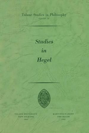 Image du vendeur pour Studies in Hegel mis en vente par BuchWeltWeit Ludwig Meier e.K.