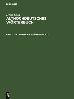 Image du vendeur pour Einleitung. Wortfamilien A - L mis en vente par BuchWeltWeit Ludwig Meier e.K.