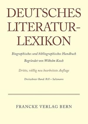 Bild des Verkufers fr Deutsches Literatur-Lexikon Rill - Salzmann zum Verkauf von BuchWeltWeit Ludwig Meier e.K.