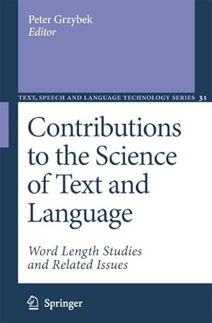 Seller image for Contributions to the Science of Text and Language for sale by BuchWeltWeit Ludwig Meier e.K.