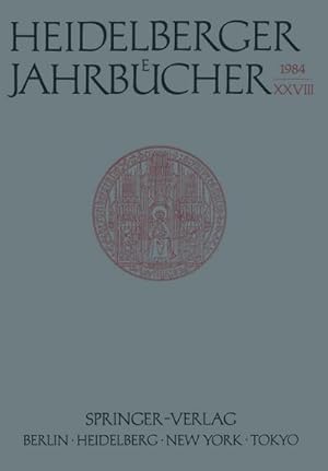 Bild des Verkufers fr Heidelberger Jahrbcher zum Verkauf von BuchWeltWeit Ludwig Meier e.K.