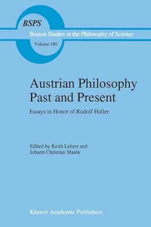Image du vendeur pour Austrian Philosophy Past and Present mis en vente par BuchWeltWeit Ludwig Meier e.K.