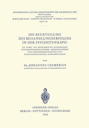Seller image for Die Beurteilung des Behandlungserfolges in der Psychotherapie for sale by BuchWeltWeit Ludwig Meier e.K.