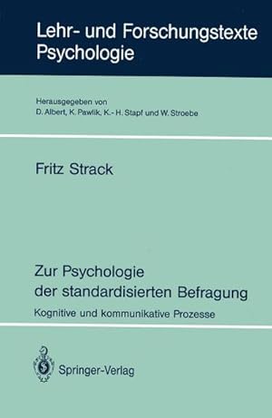 Bild des Verkufers fr Zur Psychologie der standardisierten Befragung zum Verkauf von BuchWeltWeit Ludwig Meier e.K.