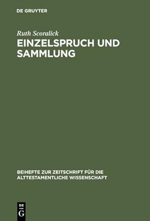 Seller image for Einzelspruch und Sammlung for sale by BuchWeltWeit Ludwig Meier e.K.