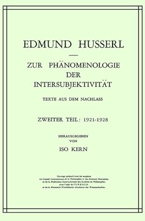 Immagine del venditore per Zur Phnomenologie der Intersubjektivitt venduto da BuchWeltWeit Ludwig Meier e.K.