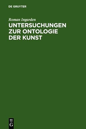 Bild des Verkufers fr Untersuchungen zur Ontologie der Kunst zum Verkauf von BuchWeltWeit Ludwig Meier e.K.