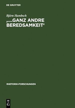 Seller image for ganz andre Beredsamkeit' for sale by BuchWeltWeit Ludwig Meier e.K.