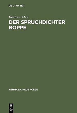 Immagine del venditore per Der Spruchdichter Boppe venduto da BuchWeltWeit Ludwig Meier e.K.